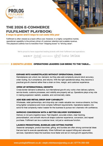 Prolog Fulfilment | Flyer | The 2026 ecommerce playbook